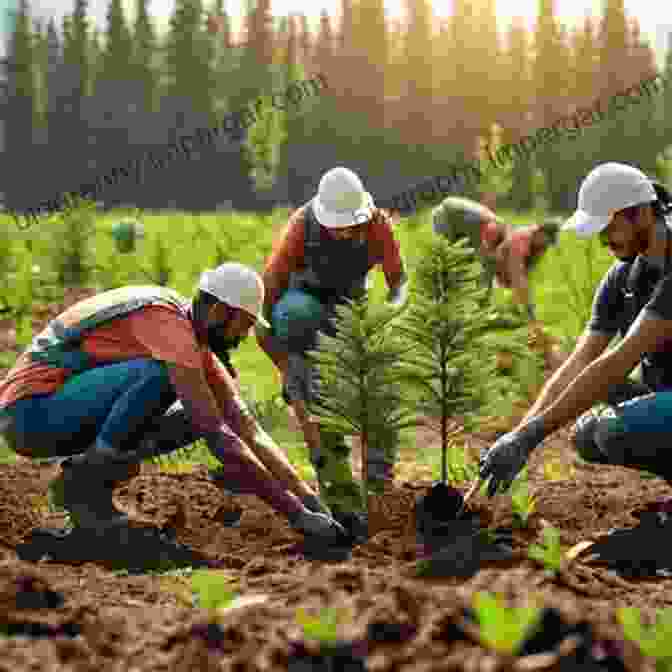 A Group Of Volunteers Planting Trees In A Deforested Area. Large Scale Forest Restoration (The Earthscan Forest Library)