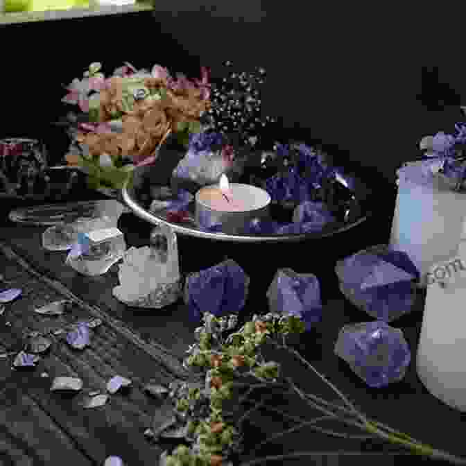 A Tranquil Sanctuary Adorned With A Variety Of Crystals, Candles, And Incense, Bathed In Soft, Warm Light The Magick Of Crystals: A Guide To Mastering Astral Projections