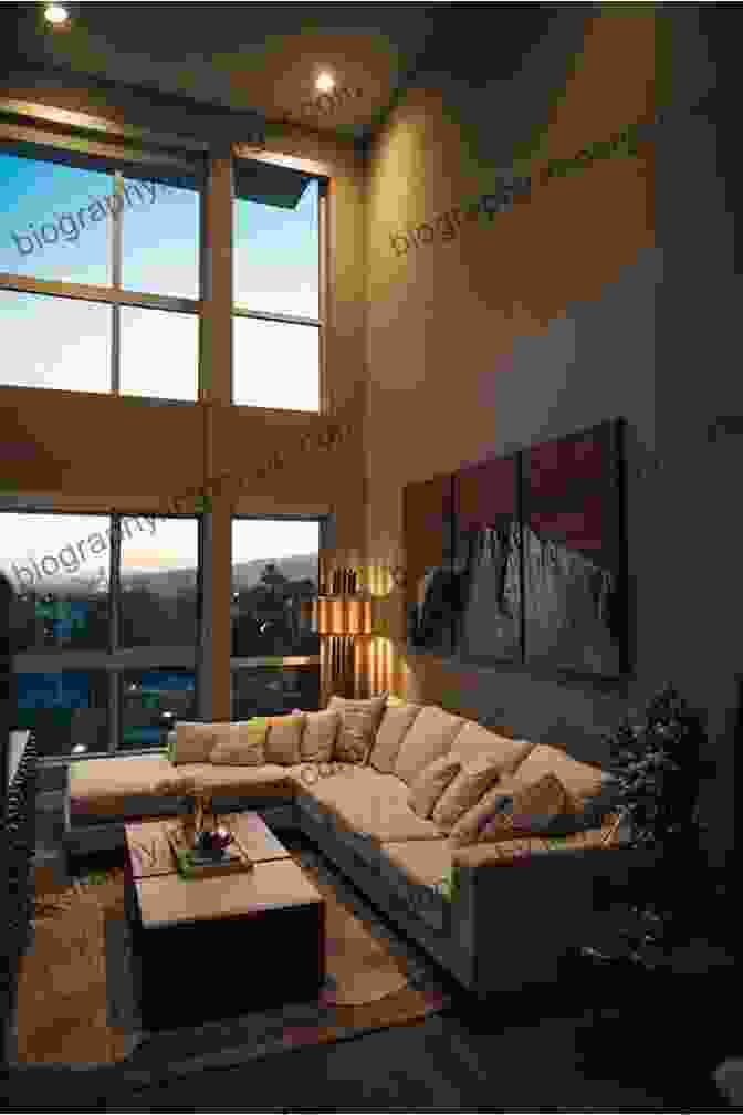 A Warm And Inviting Living Room With Ambient Lighting, Task Lighting, And Accent Lighting. Lighting: Interior And Exterior