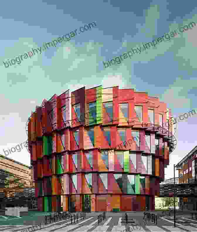 Abstract Image Of A Contemporary Building Facade, With Irregular Shapes And Bold Colors Photographic Architecture In The Twentieth Century