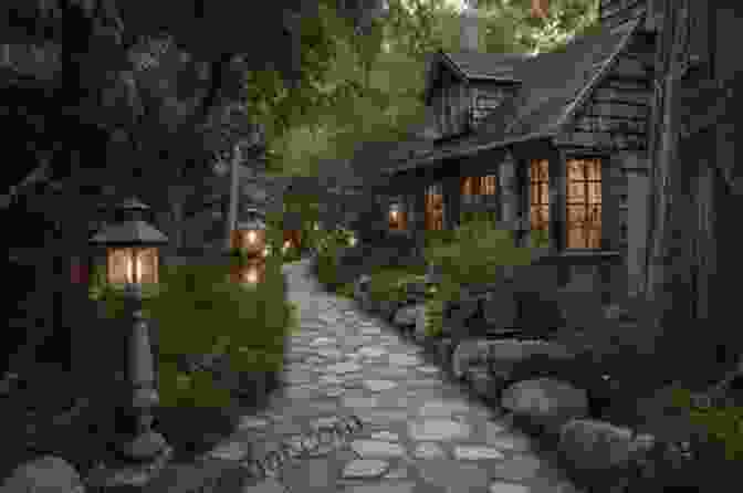 Pathway Lighting Illuminating A Stone Path Leading To A Cozy Cottage Lighting: Interior And Exterior